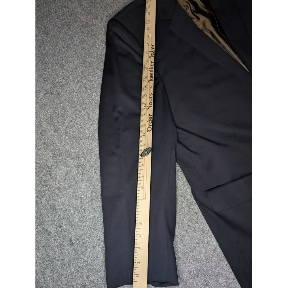 Joseph & Feiss Gold Mens 48R Regular 100% Wool Black Blazer Jacket‎ Sport Coat